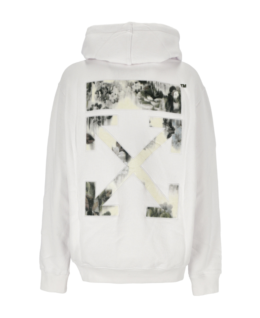 Off-white Logo-print Cotton Hoodie In White