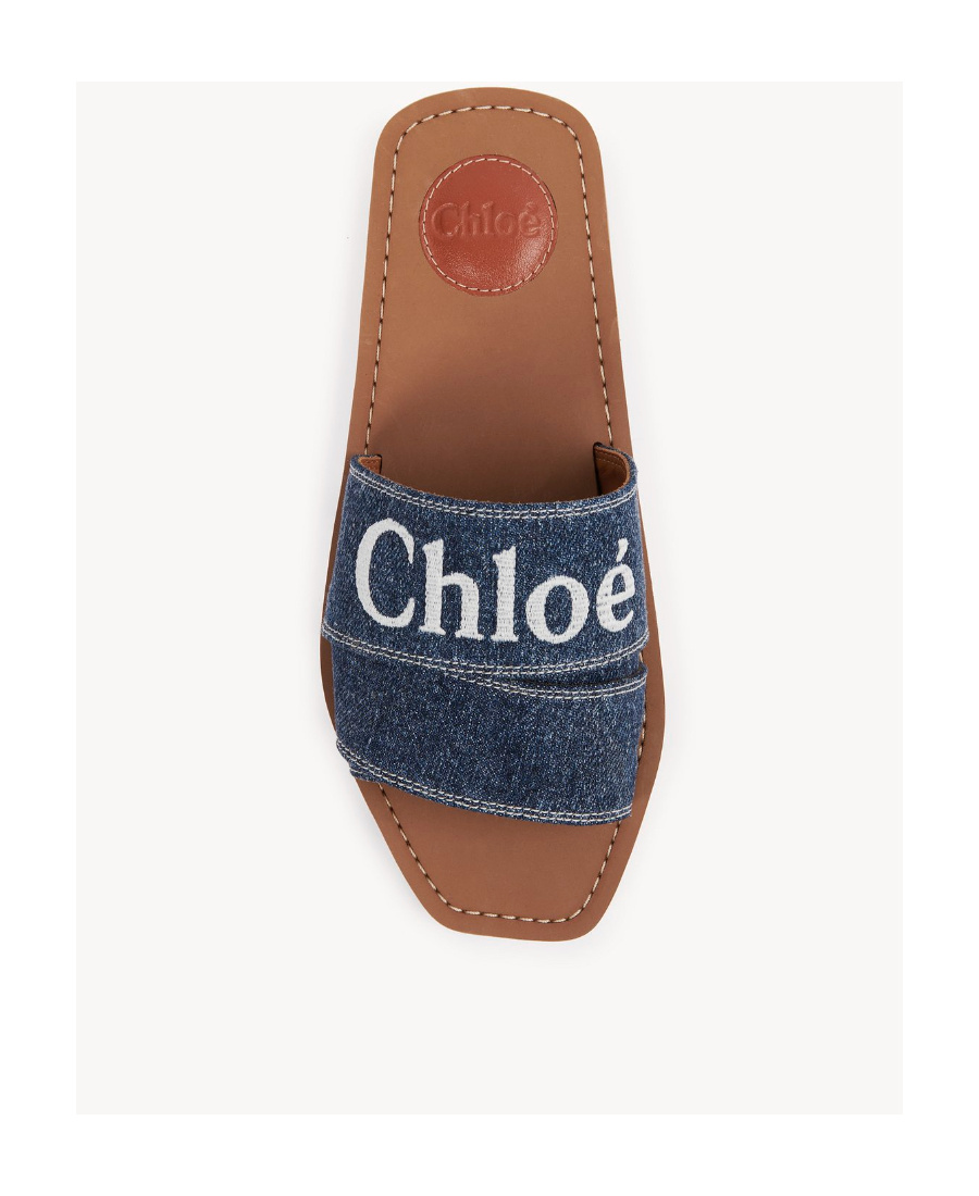 Chloé Sumptuous Cotton Woody Slide Sandals In Women's In Brown
