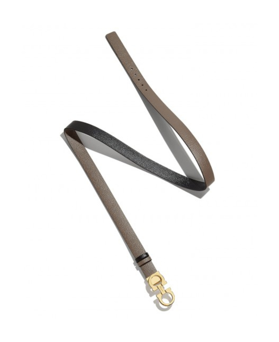 Ferragamo Gancini-buckle Calf Leather Belt In Black