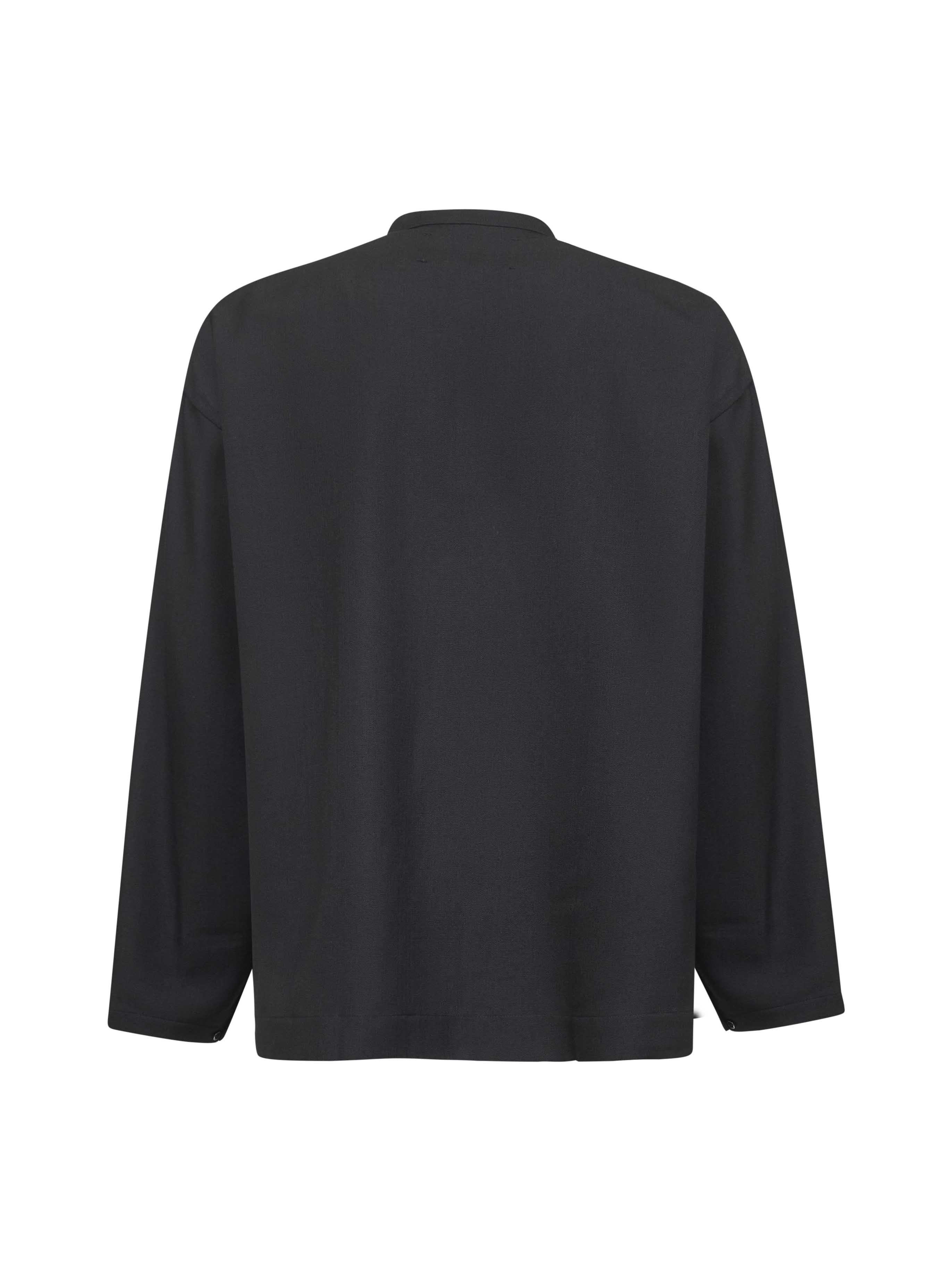Studio Nicholson Black Technical Wool Karst Shirt In Black