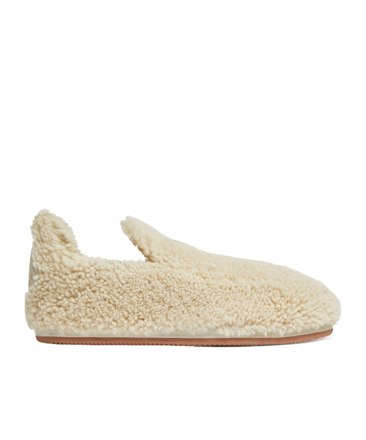 Shop Moncler Snug Shearling Flats In White