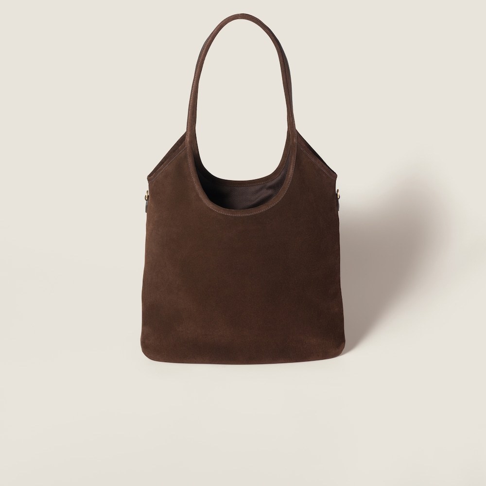 Miu Miu Ivy Suede Bag In Brown