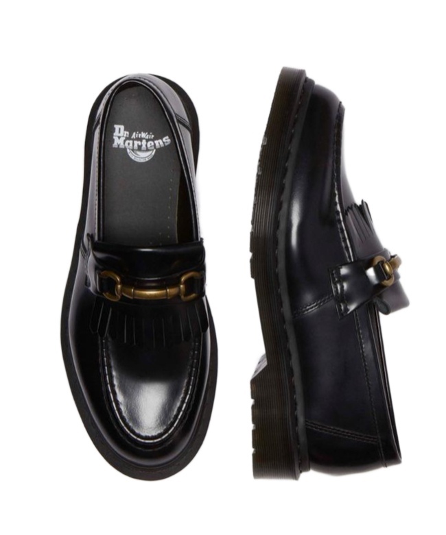Dr. Martens' Adrian Snaffle Smooth Leather Kiltie Loafers In Black