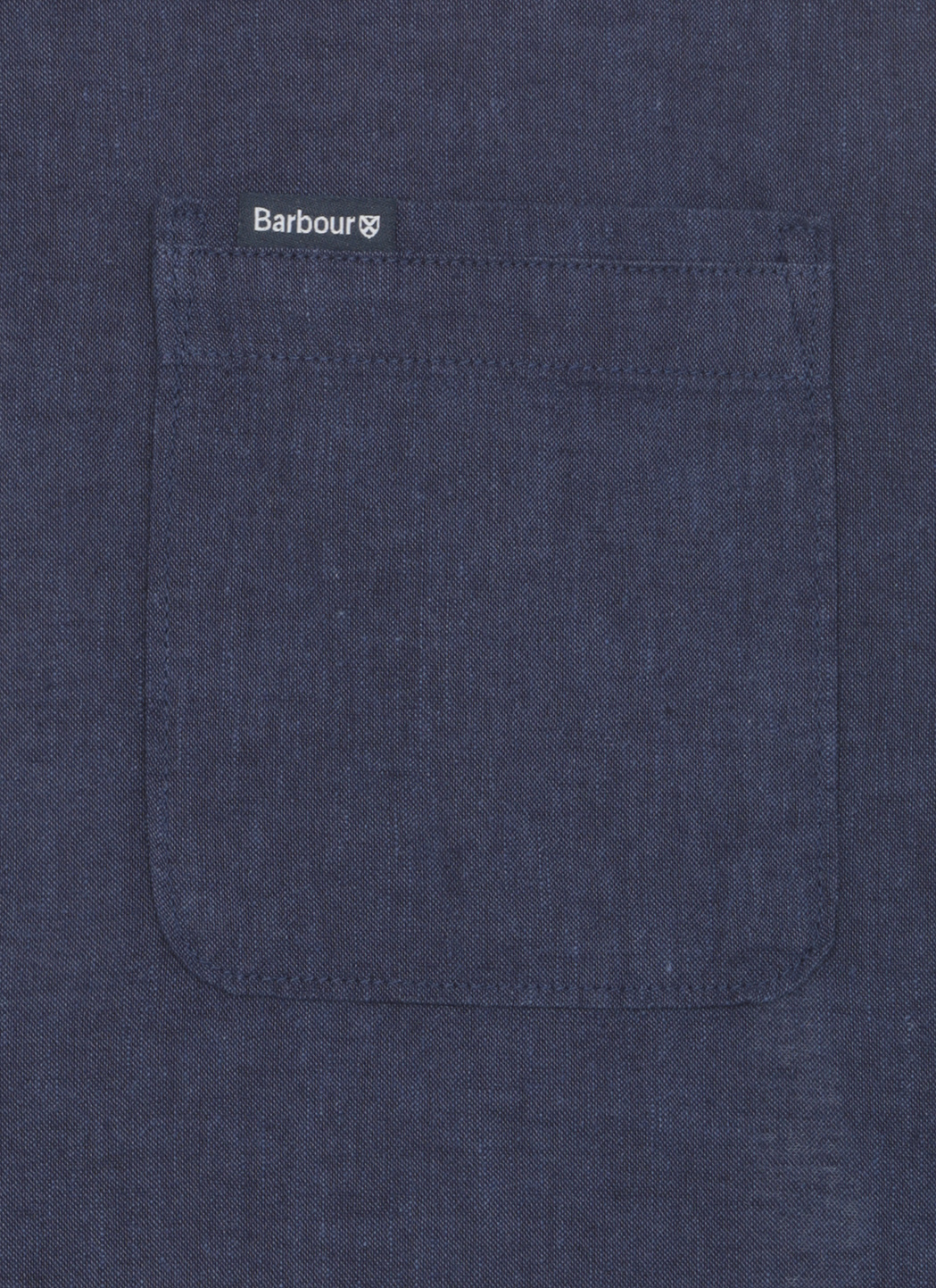 Barbour Chest-pocket Linen-blend Shirt In Blue