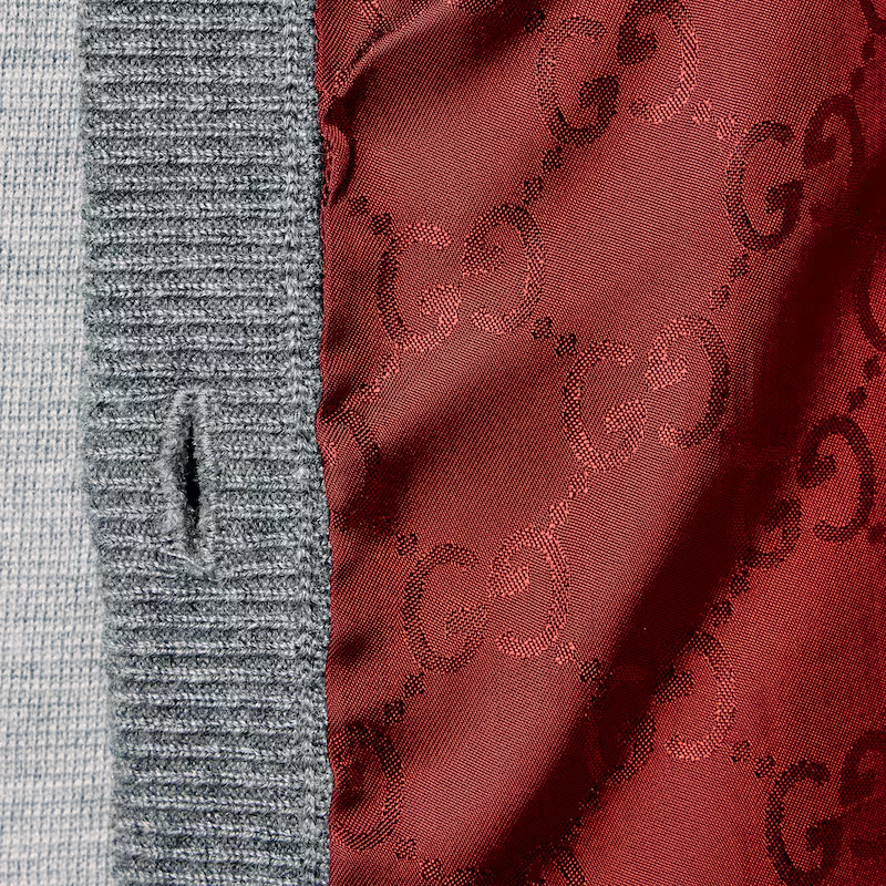 Gucci Wool Silk Top With Vest Overlay In Gray