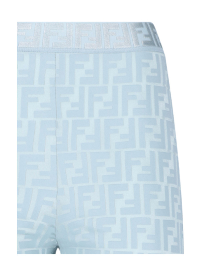 Fendi Monogram Pattern Biker-style Shorts In Blue