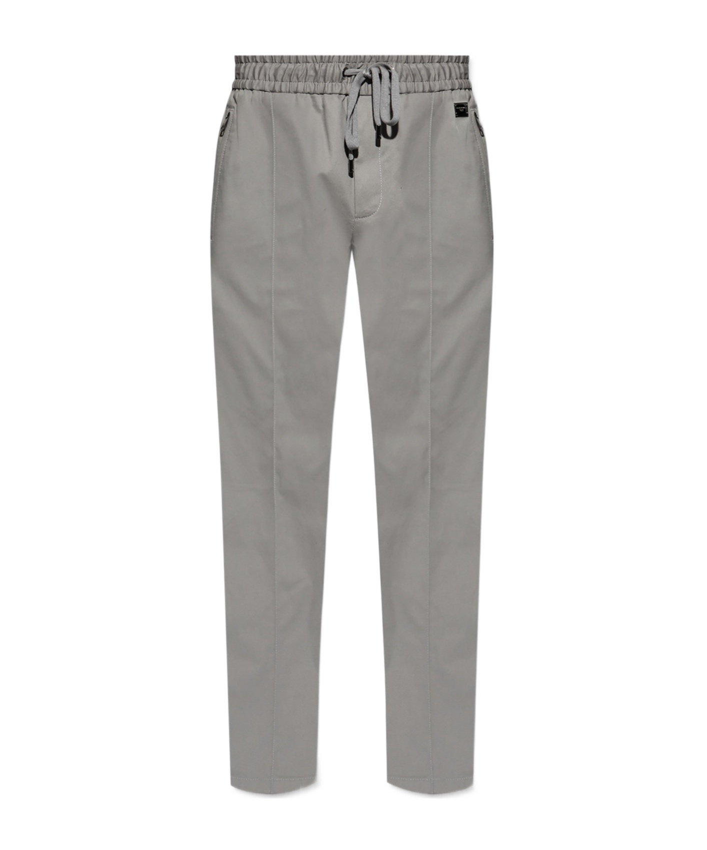 Dolce & Gabbana Elastic Waist Casual Pants In Gray
