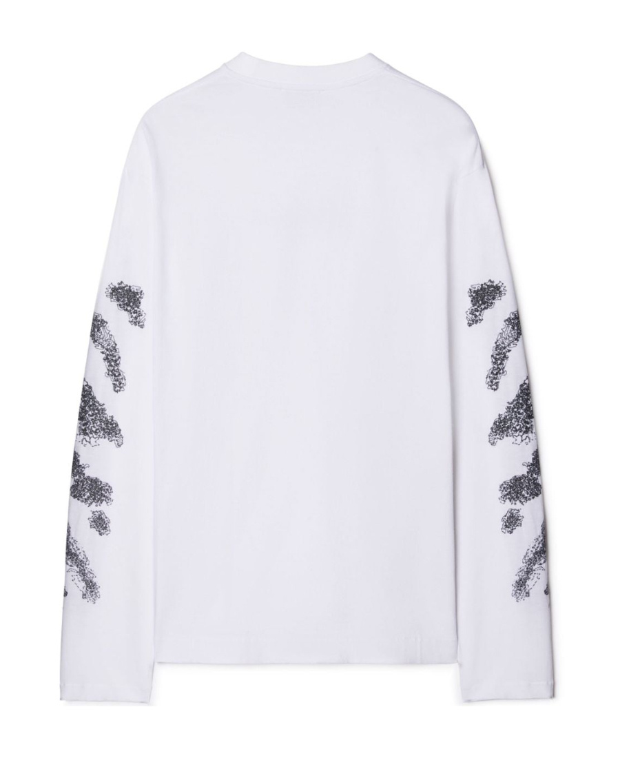 Off-white Diag-stripe Embroidered Sweatshirt In White