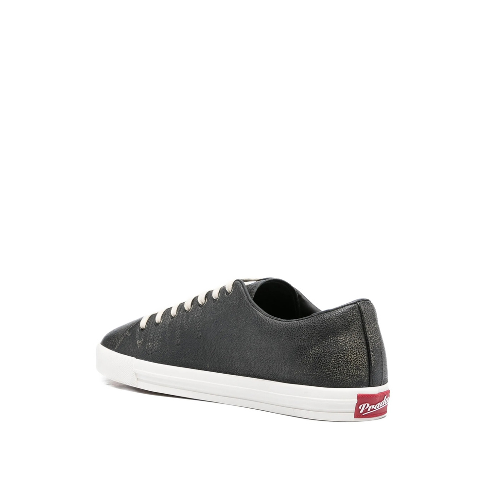 Prada Men's Aged-effect Leather Sneakers In Multi