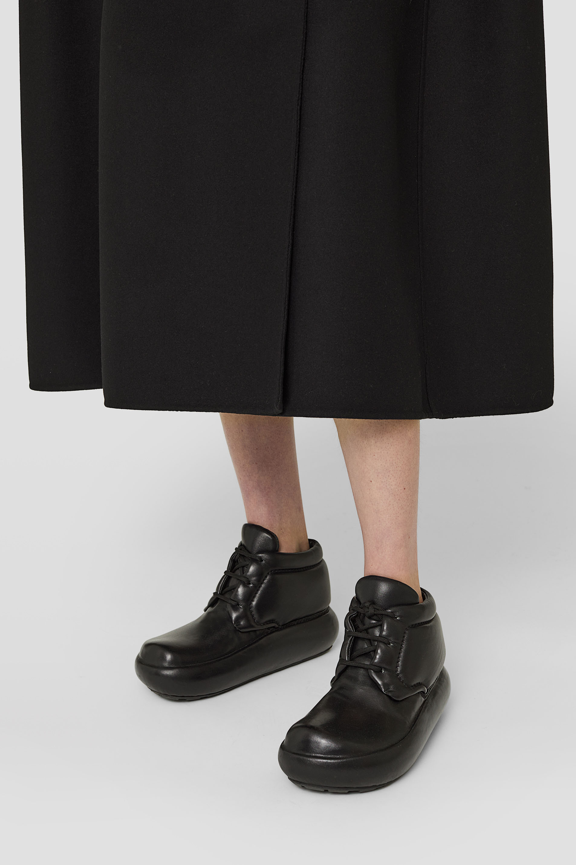 Jil Sander Chunky-sole Leather Ankle Boots In Black
