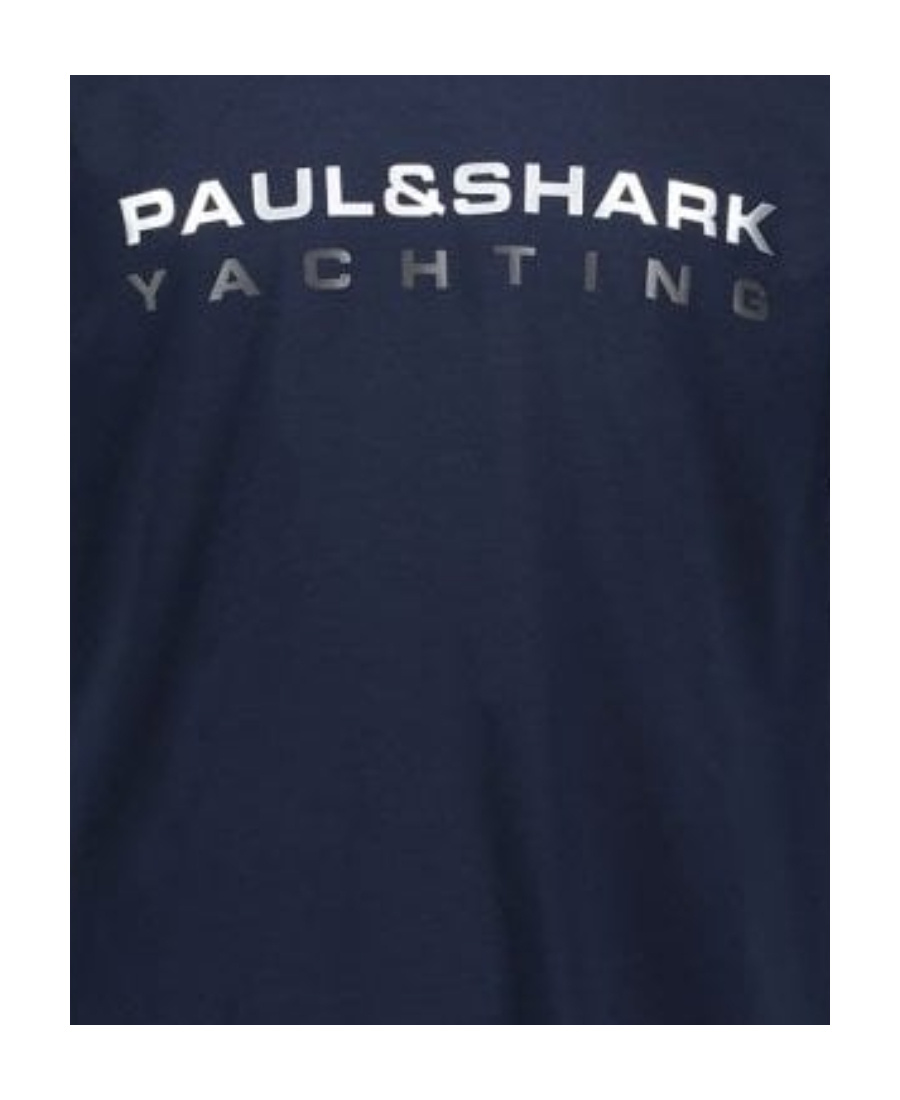 Shop Paul & Shark Navy Blue Round Collar Short-sleeved T-shirt In Black