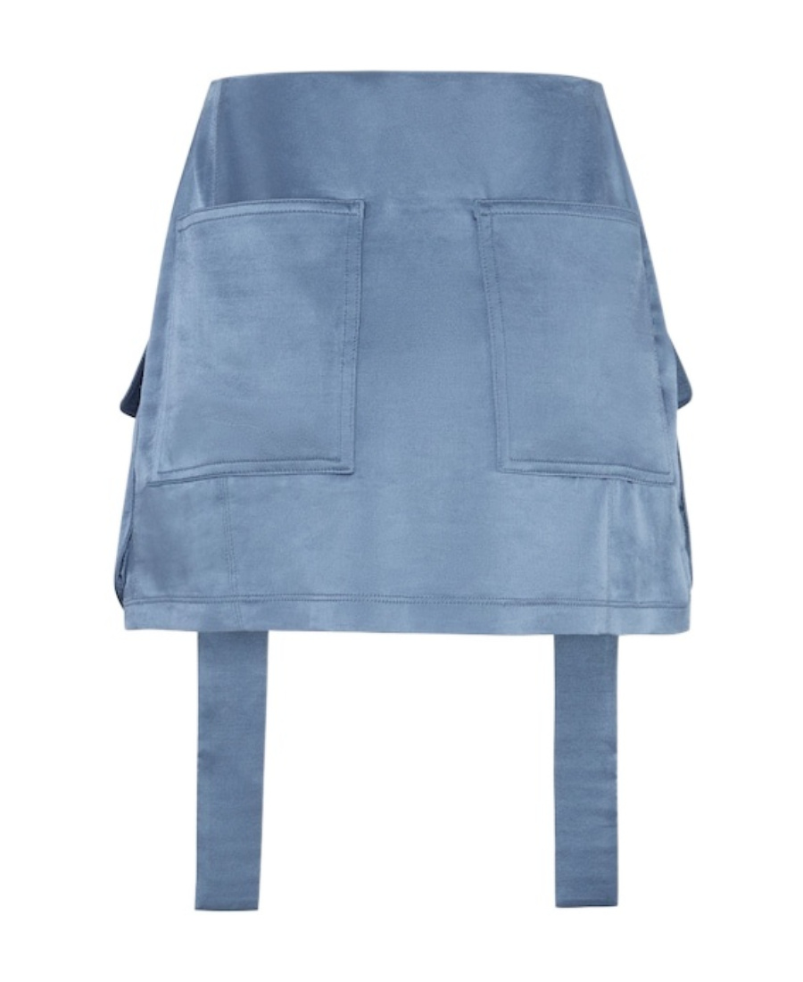 Fendi Cargo Pockets Satin Mini Skirt In Blue