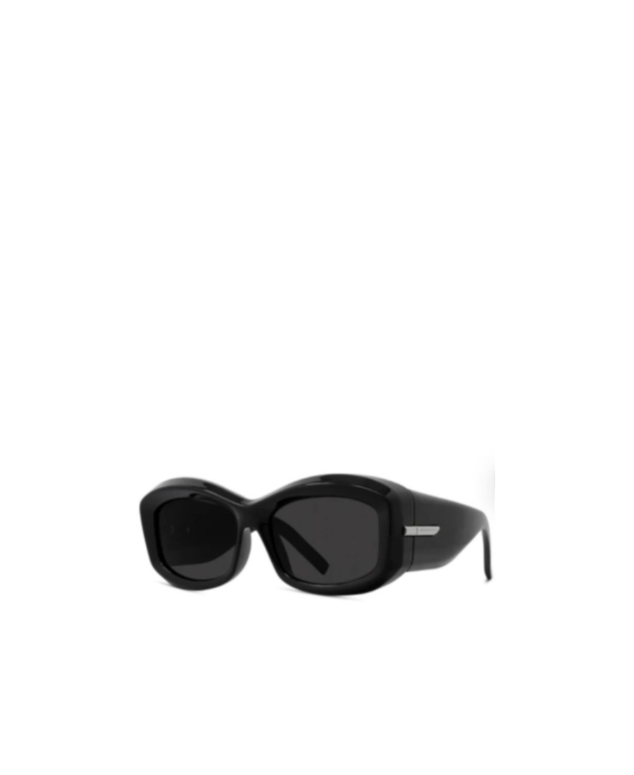 Givenchy Engraved-logo Rectangular-frame Sunglasses In Black