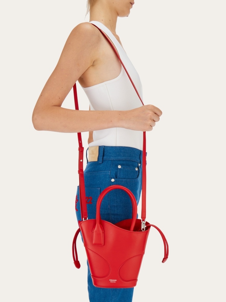 Ferragamo Red Leather Handbag In Red