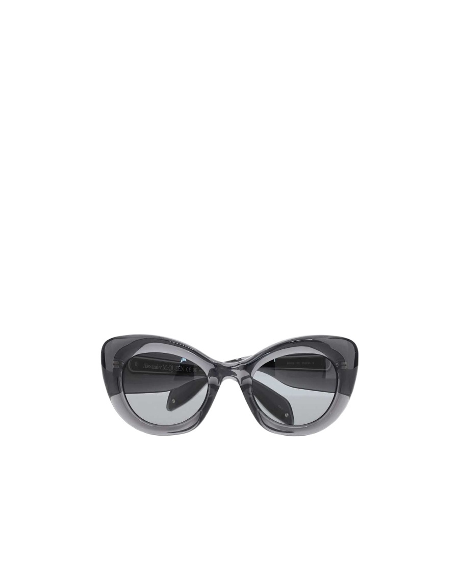Alexander Mcqueen Dark Grey Cat Eye Sunglasses In Gray
