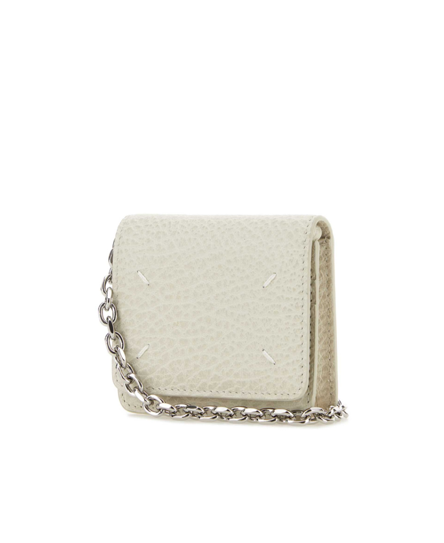 Maison Margiela Chalk Leather Card Holder In White