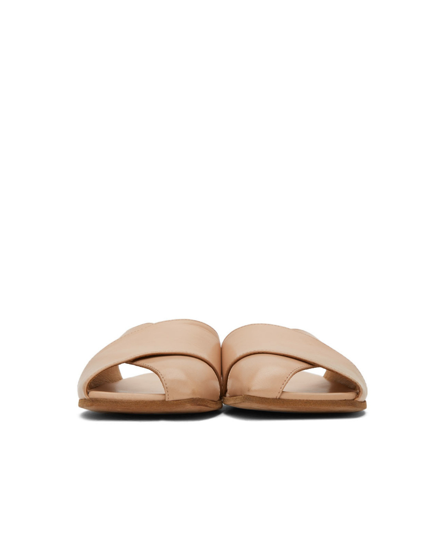 Shop Marsèll Flat Leather Mules In Nude