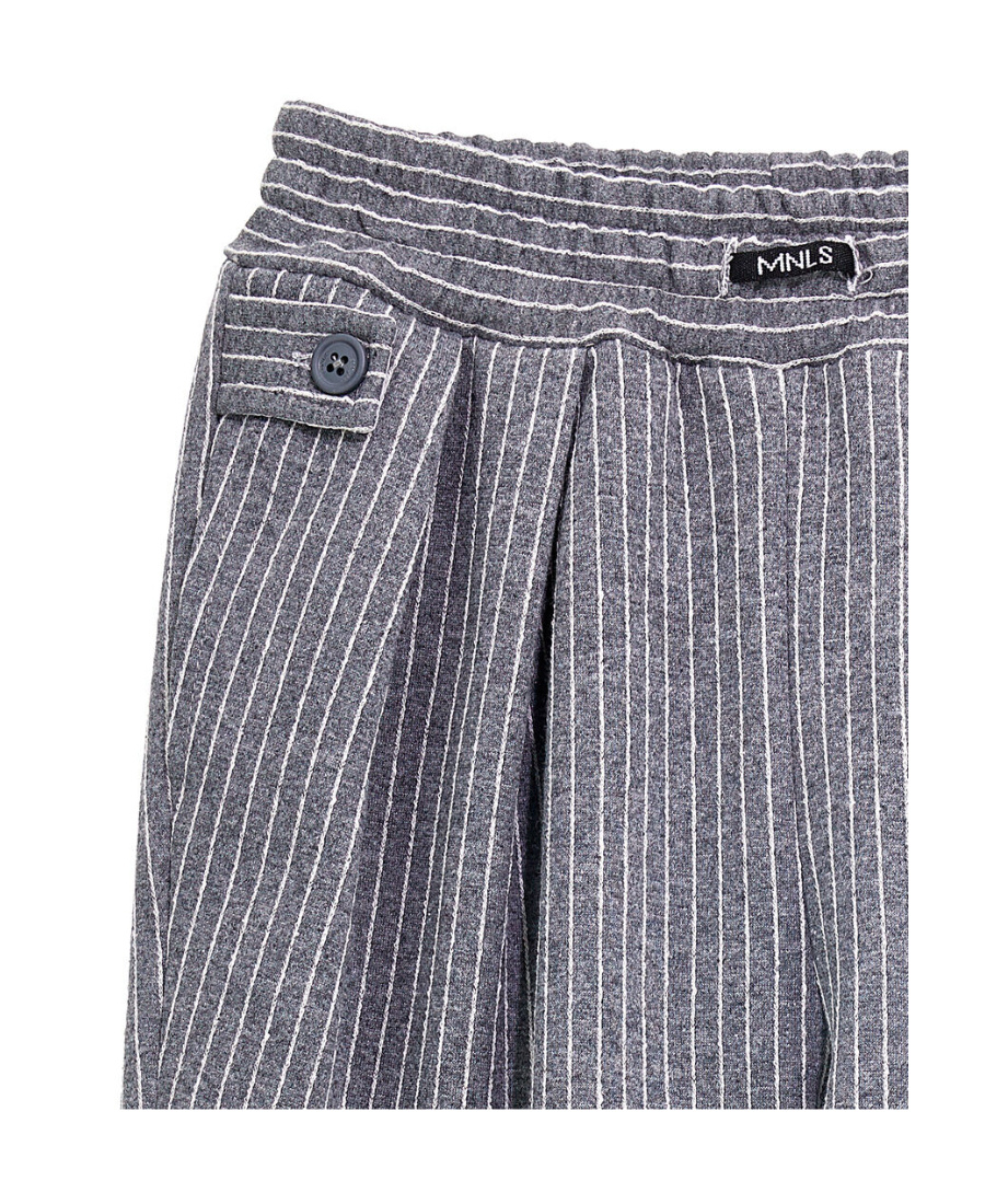 Monnalisa Striped Tailored-cut Trousers In Gray