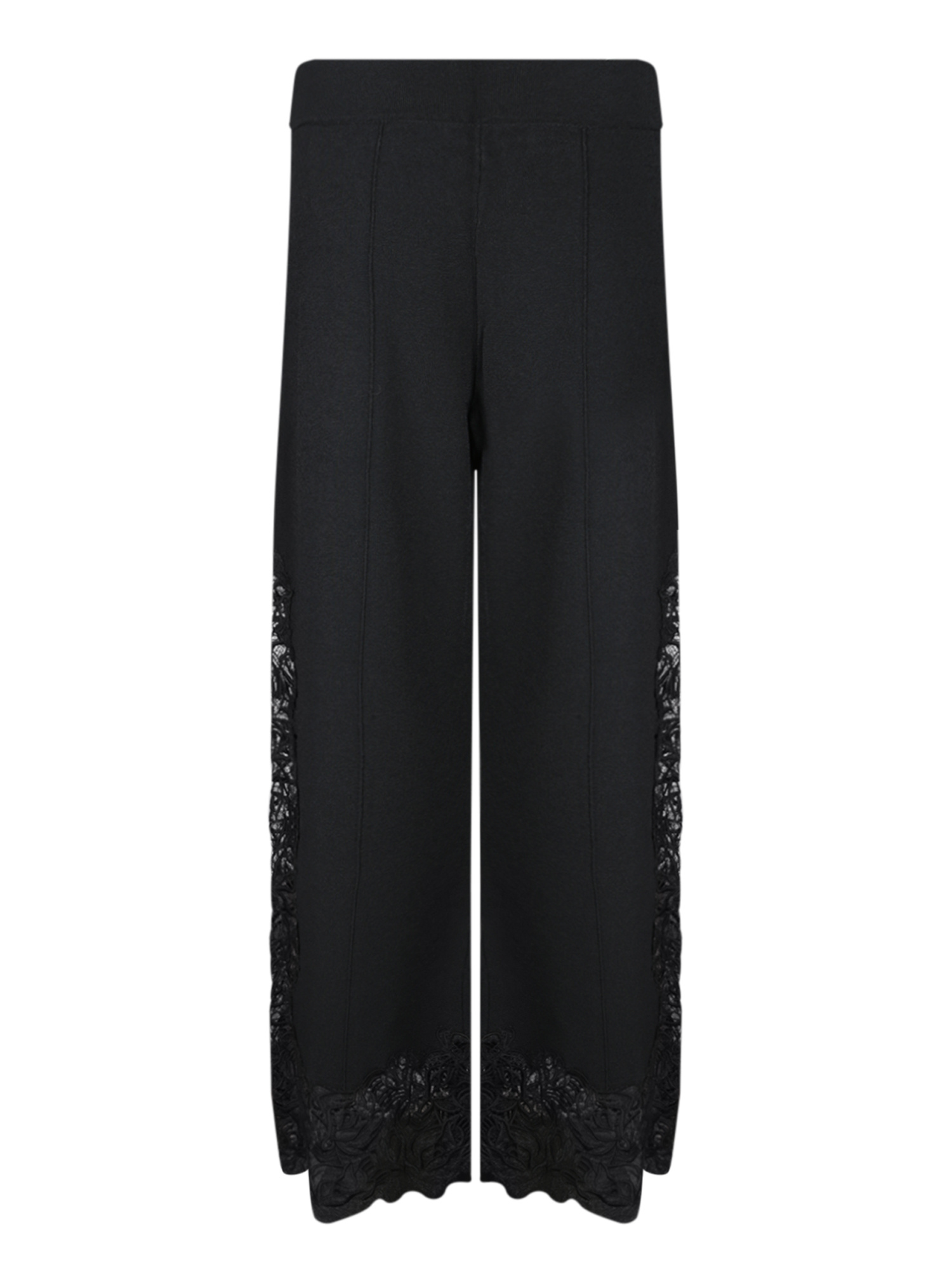 Ermanno Scervino Black Viscose Lace Trousers