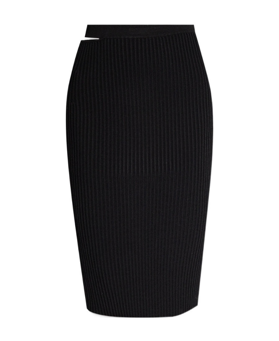 HELMUT LANG HELMUT LANG CUT-OUT DETAILED KNIT MIDI SKIRT