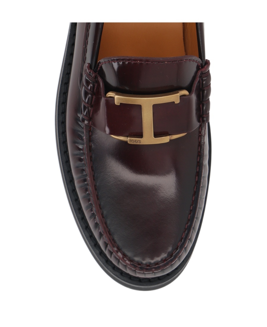 Tod's Logo-buckle Leather Loafers In Black