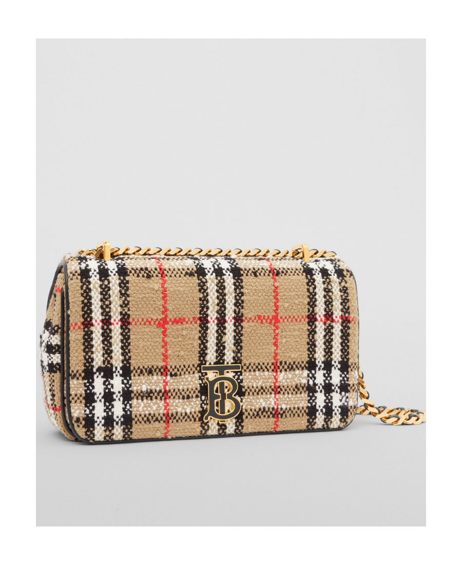 Burberry Small Lola Woven Check Crossbody In Multicolor