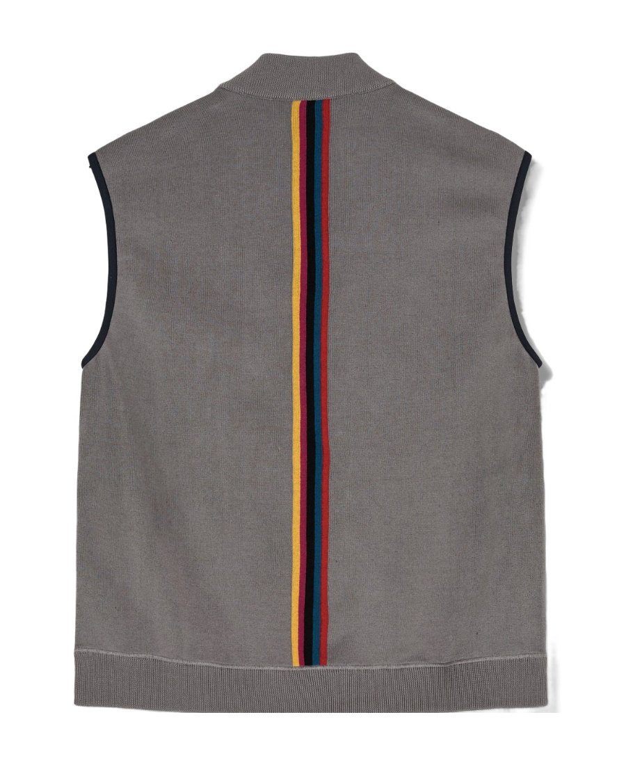 Paul Smith Logo Down Vest In Gray