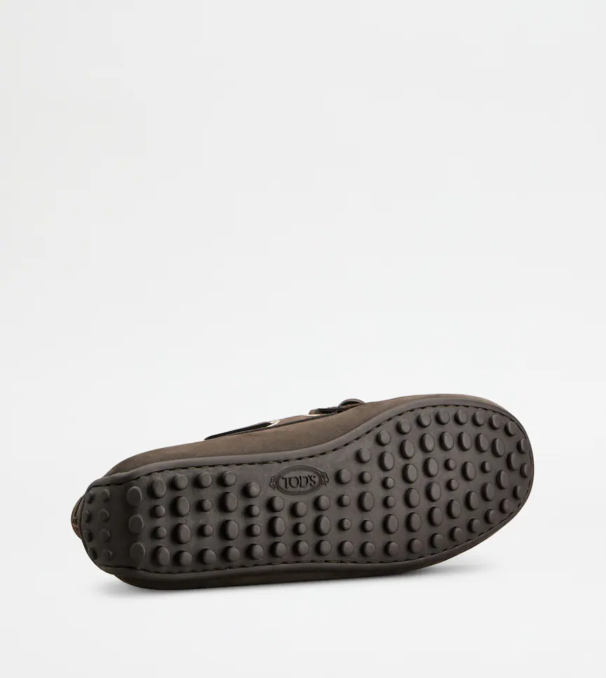 Tod's City Gommino Nubuck Driving Shoes In Brown