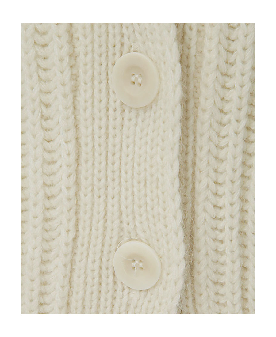 Fabiana Filippi Ribbed-knit Buttoned Cardigan In White