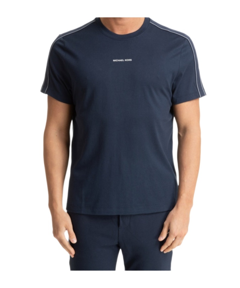 Michael Kors Logo-tape T-shirt In Blue