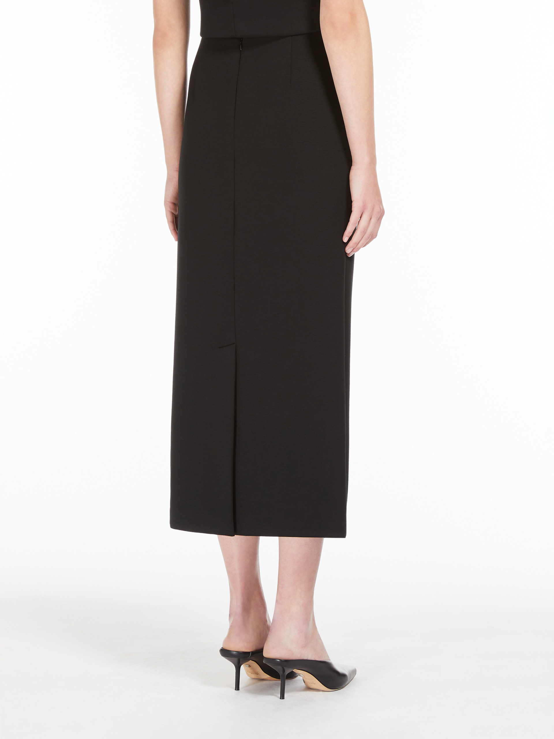 Shop Max Mara 's Zip Detailed High Waist Skirt In Black