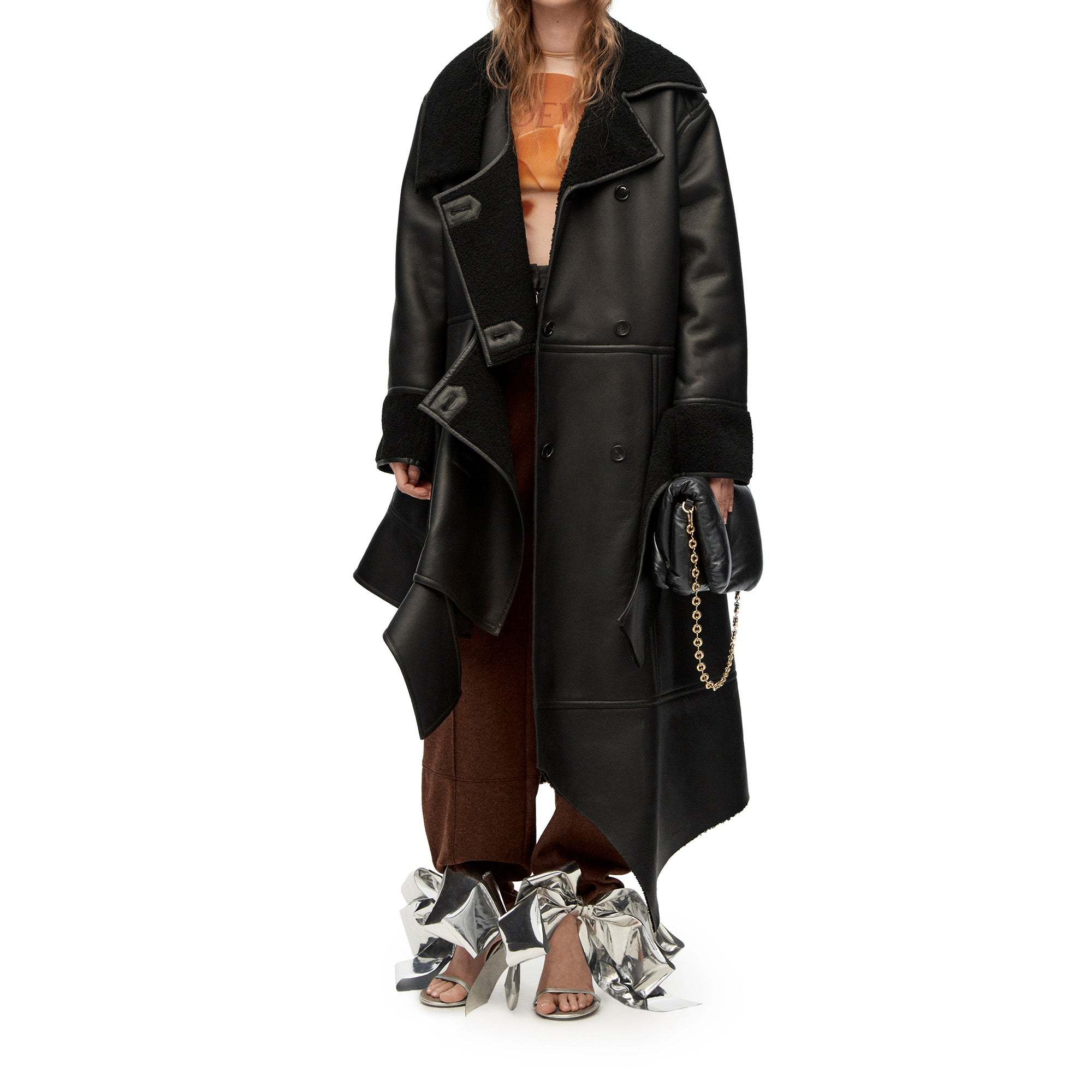 Loewe Puffer Goya Bag In Shiny Nappa Lambskin In Black