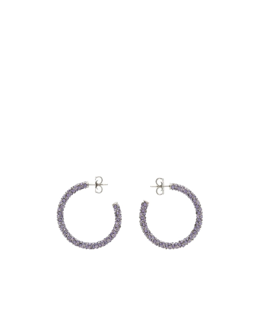 Amina Muaddi Cameron Crystal Ring Earrings In Gray