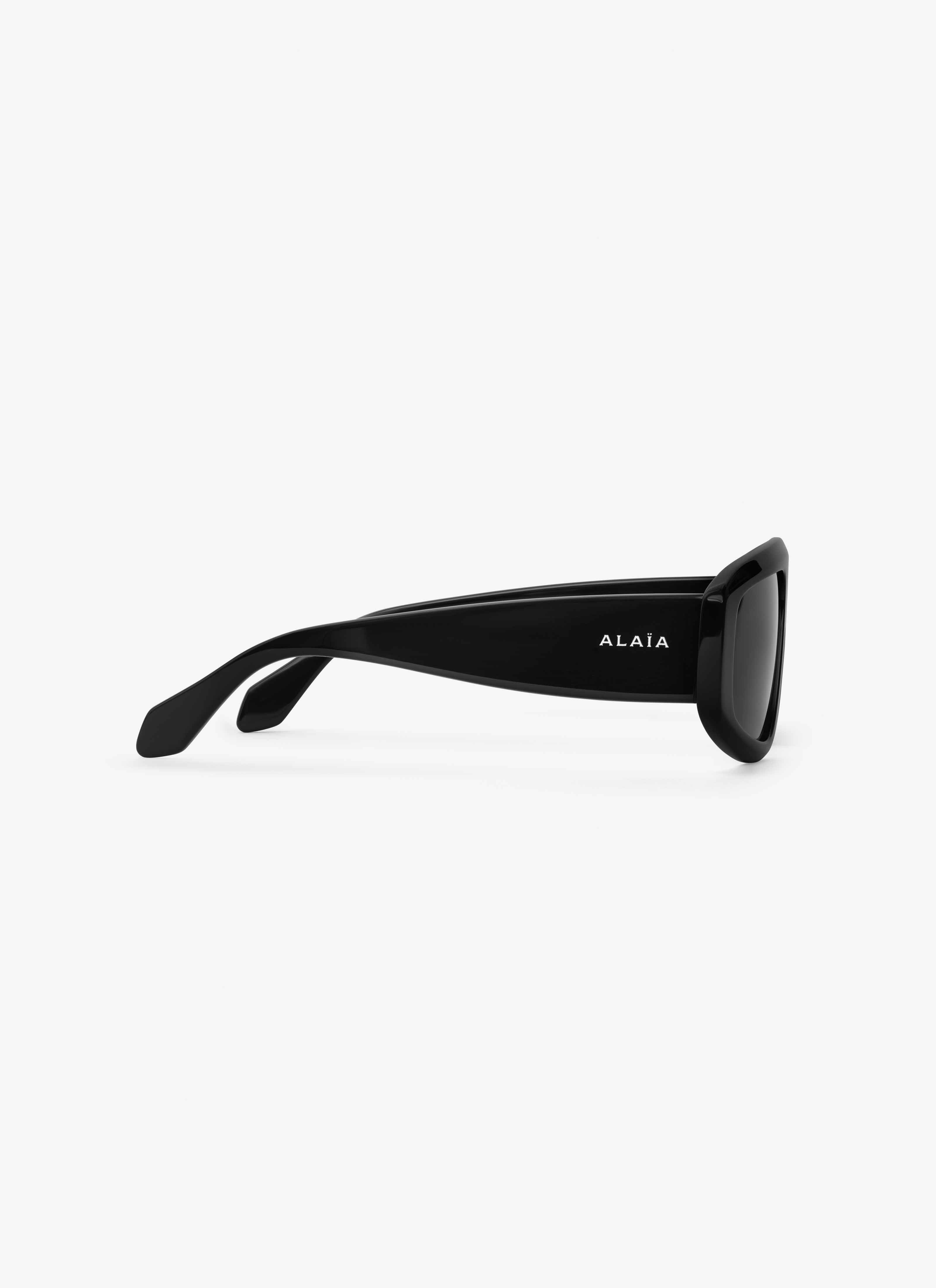 Alaïa Acetate Aviator Mask Sunglasses In Black