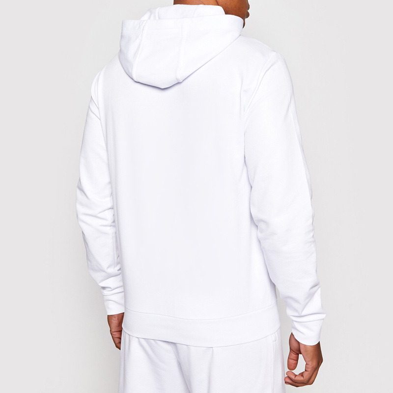 Ea7 Logo Hooded Sweater In White