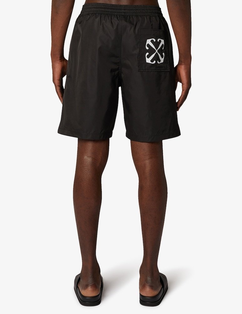 Off-white Arrows-motif Drawstring Swim Shorts In Black