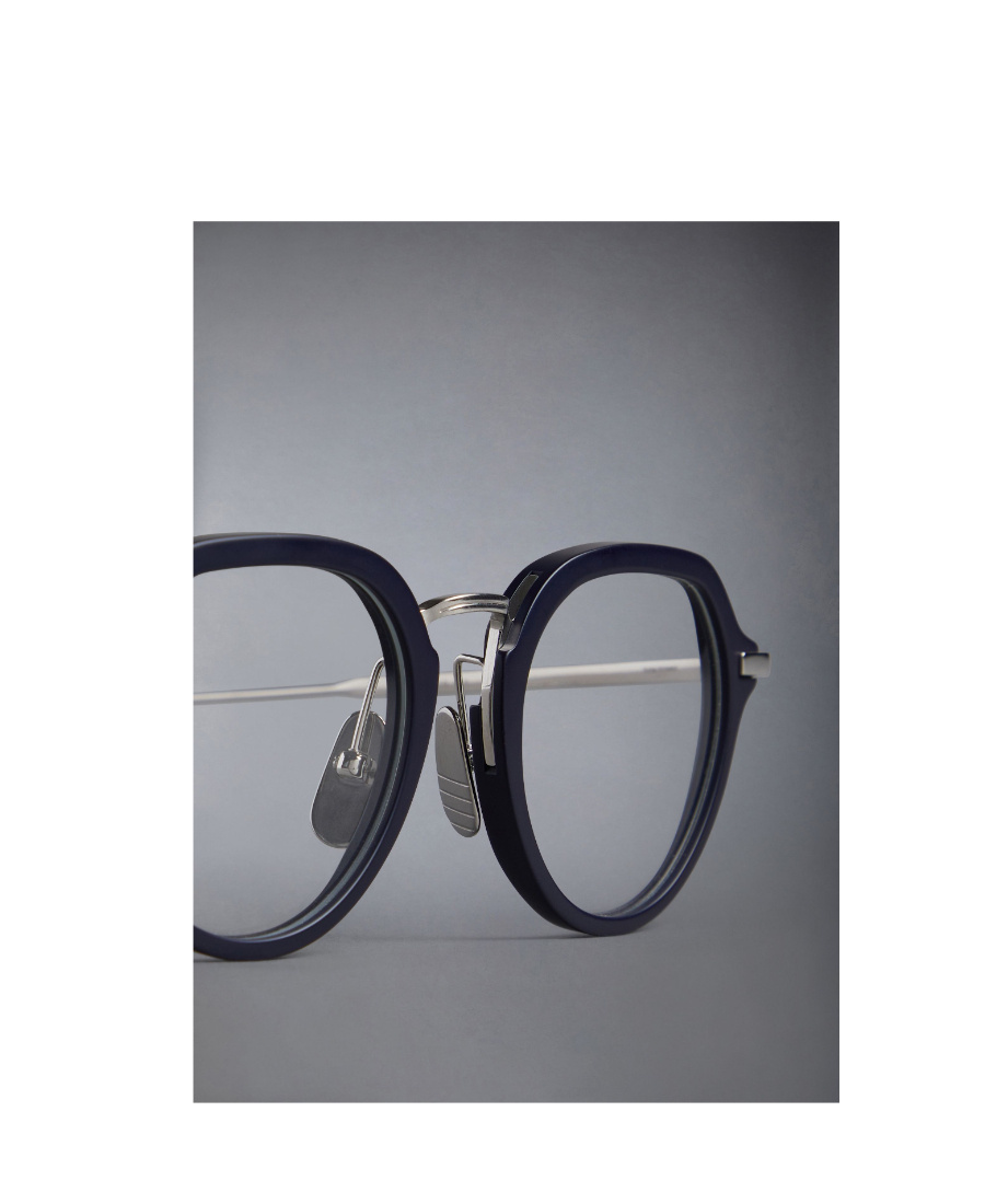 Thom Browne Round-frame Glasses In Blue