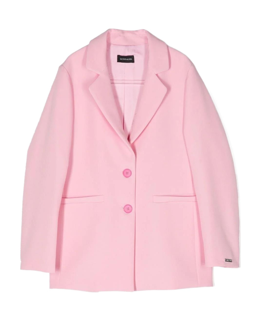 Monnalisa Single-breasted Tailored Jacket In Pink