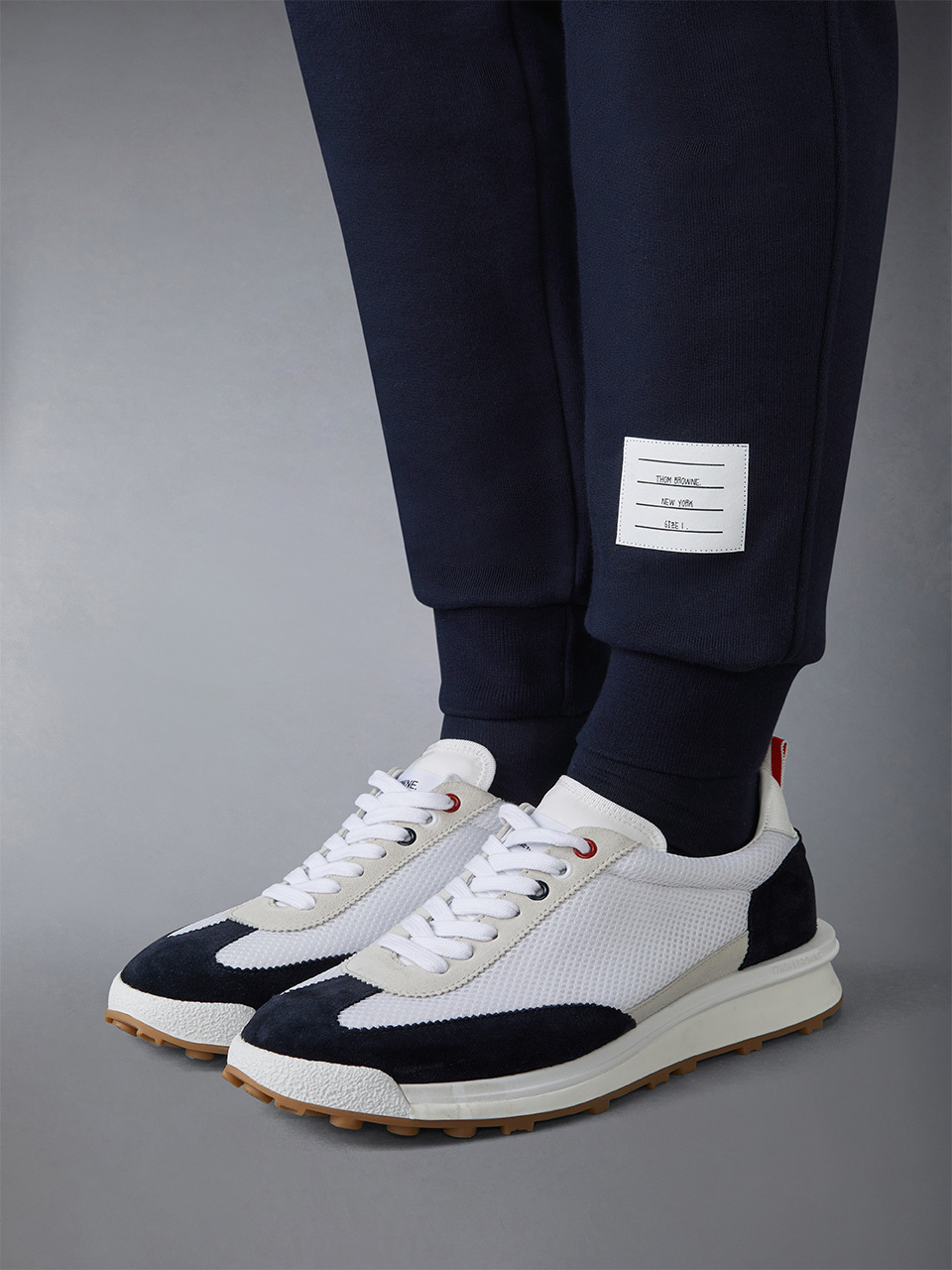 Thom Browne Snake-embroidery Cotton Track Pants In Blue