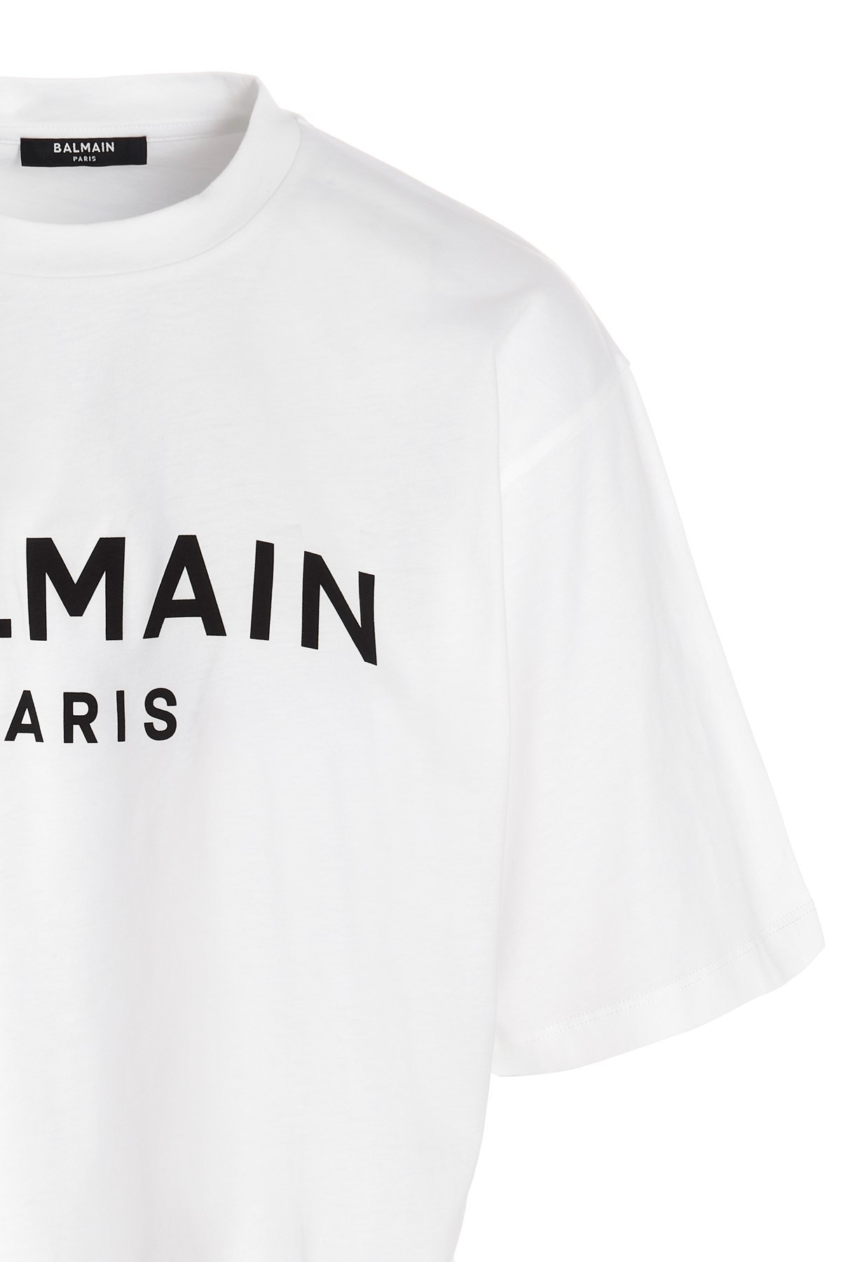 Balmain Cropped Logo T-shirt In White