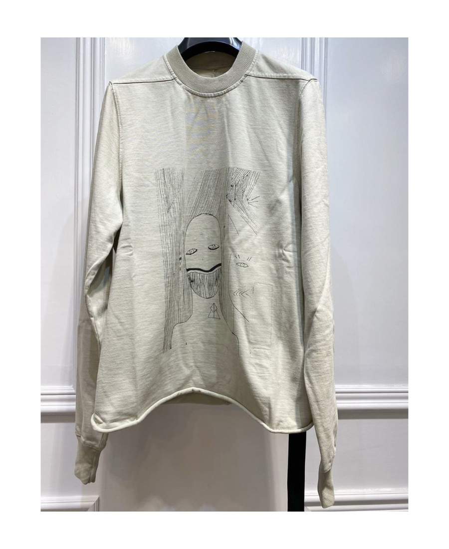 Rick Owens Drkshdw Logo Long-sleeved T-shirt In Gray