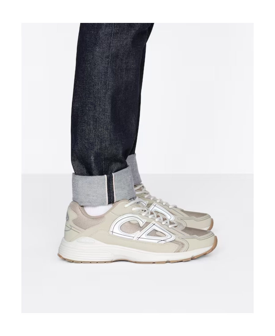 Shop Dior B30logo Low-cut Sneakers In Nude