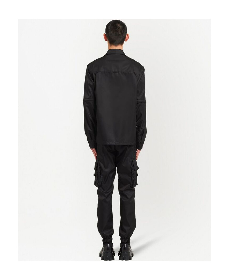 Prada Pockets-detail Re-nylon Shirt In Black