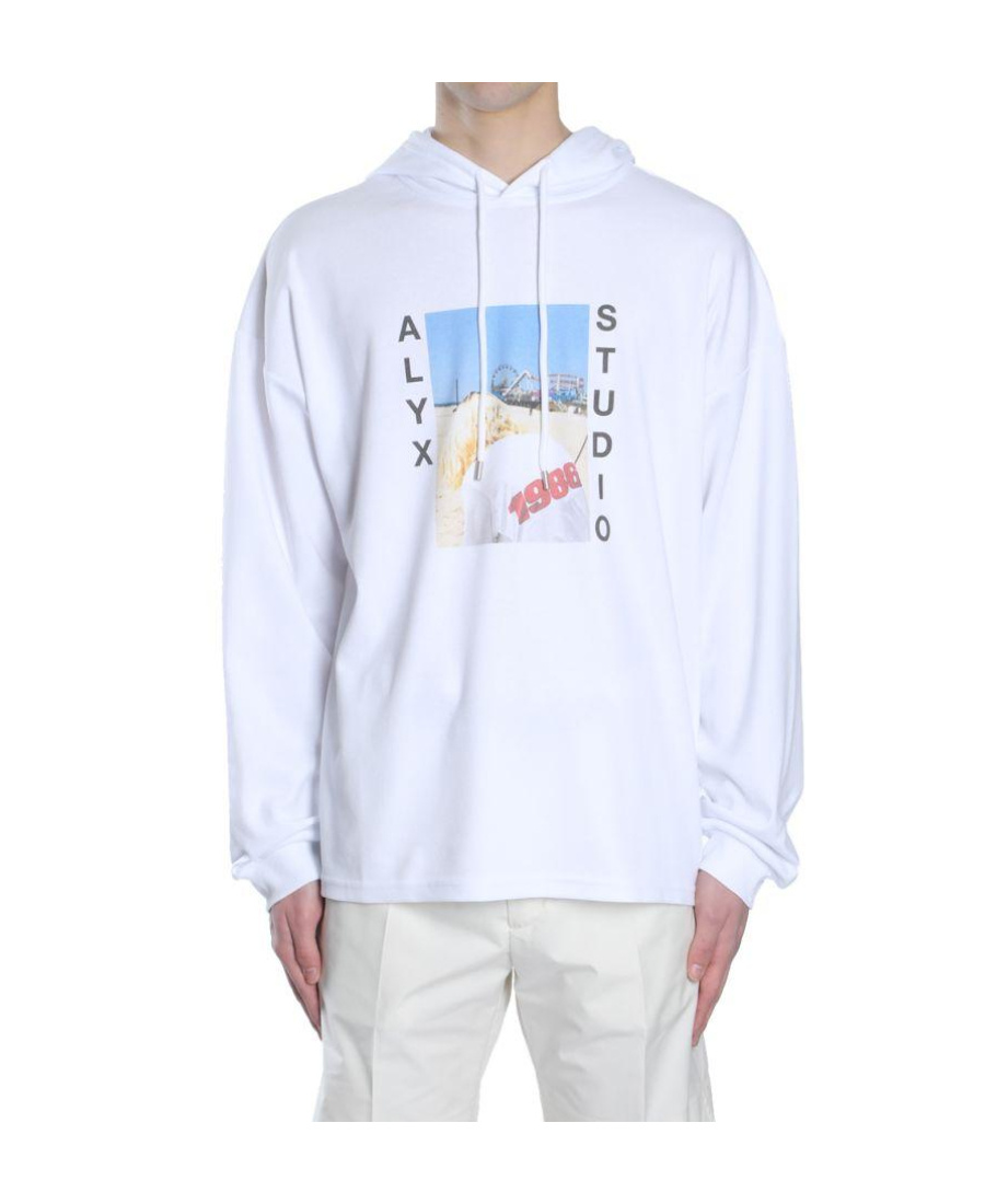 Alyx Hooded Logo Sweatshirt In White