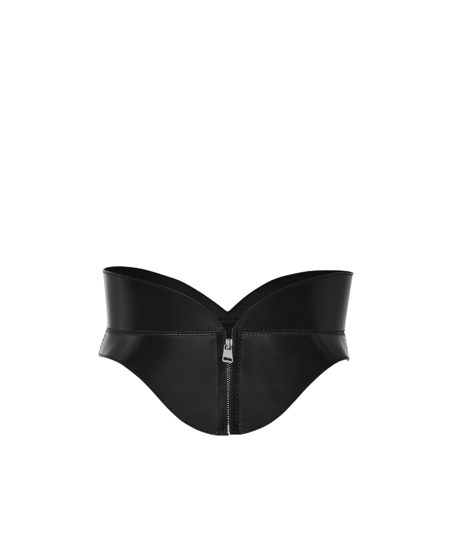 Alexander Mcqueen Calf-leather Zip-fastening Belt In Black