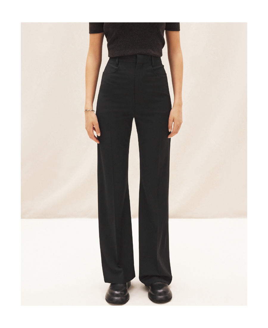 Shop Jacquemus High-waisted Flared Leg Trousers In Black