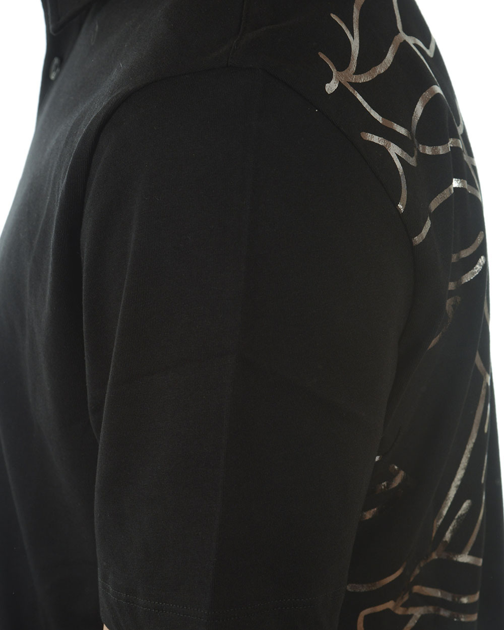 Versace Printed Polo Shirt In Black
