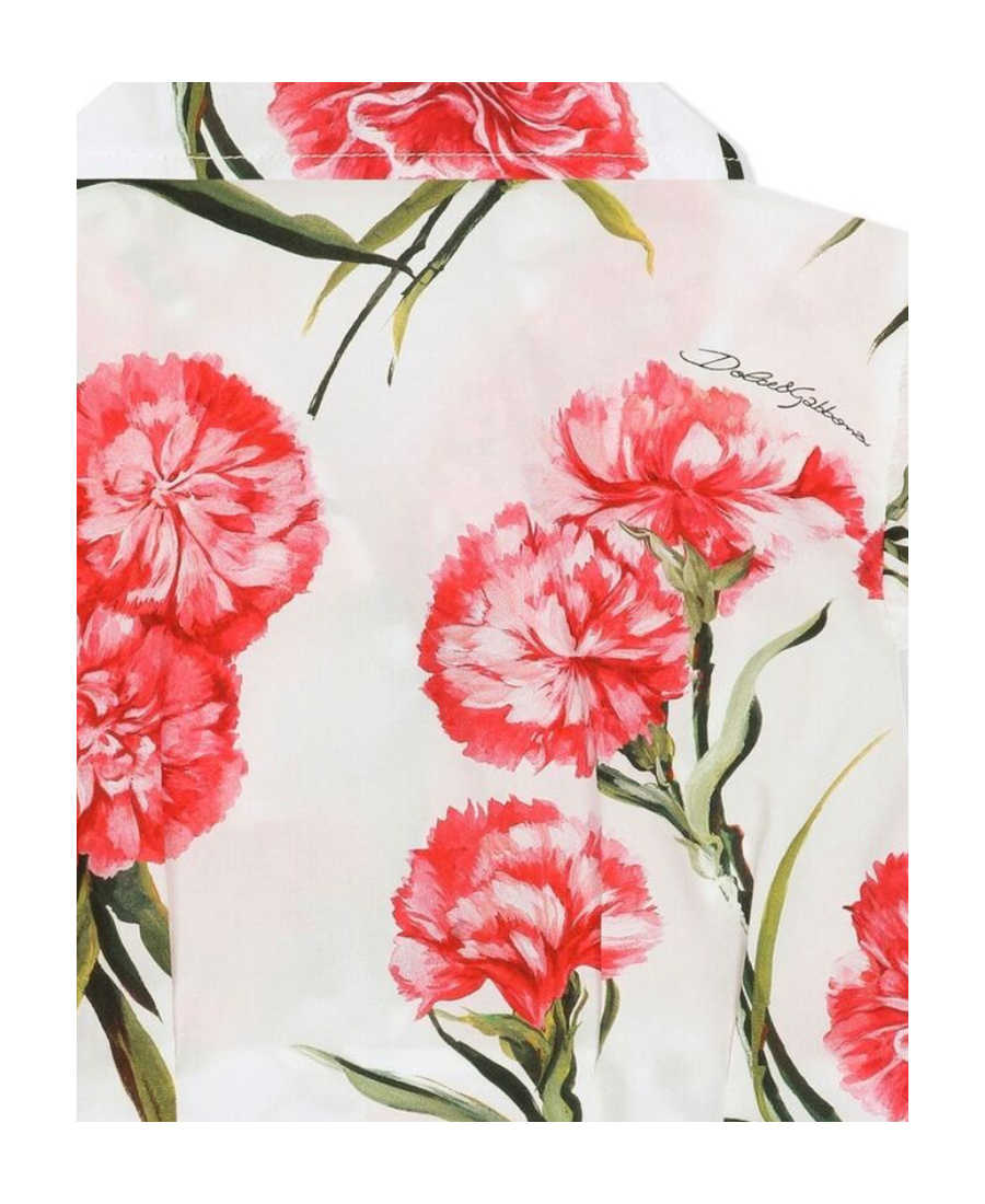 Dolce & Gabbana Floral-print Ruffled Blouse In White