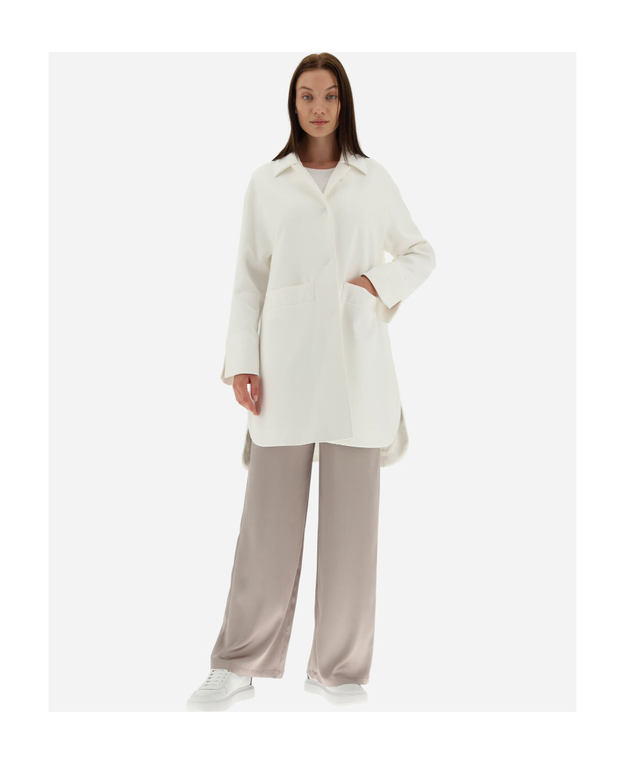 Herno Long-sleeve High-low Coat In Gray