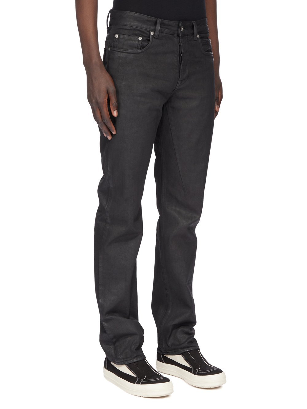 Rick Owens Drkshdw Denim Trousers With Belt Loops In Black
